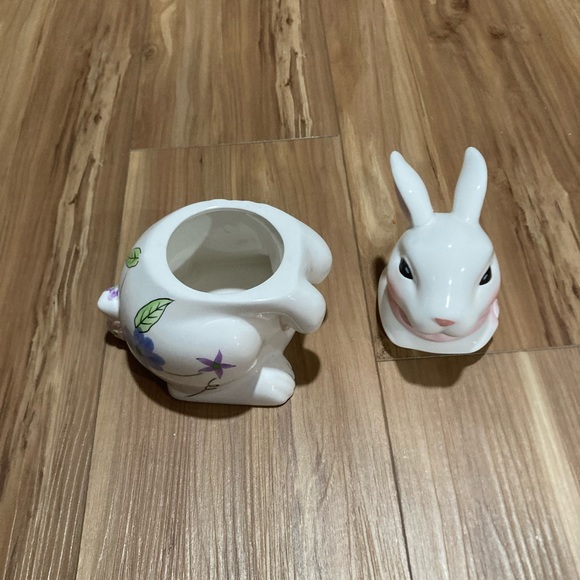 Bunny Cookie Candy Jar Easter Young’s Heartfelt Kitchen Creations Glazed Ceramic - Picture 4 of 5